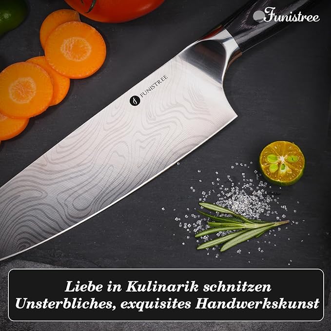 8 inch Professional Chef Knife, Sharp Kitchen Knife, German High Stainless Steel EN1.4116, Gifts for Men Him Husband Dad, Anniversary Birthday Gift from Wife Daughter Son