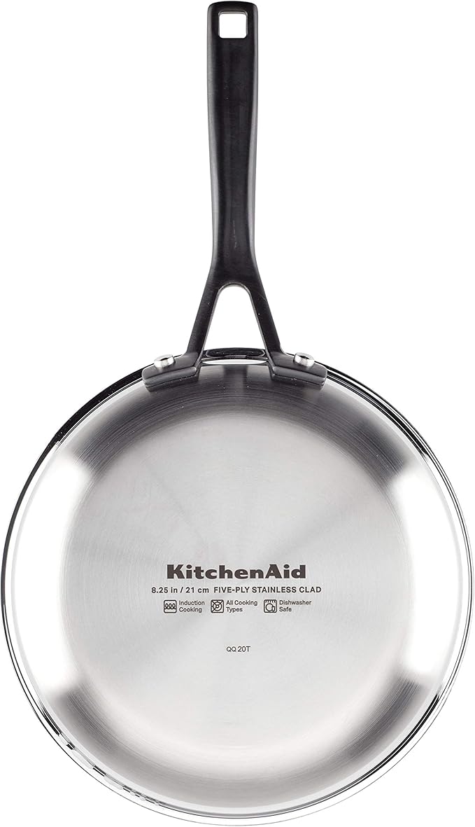 KitchenAid 5-Ply Clad Polished Stainless Steel Cookware Pots and Pans Set, Cookware Set (10 Piece)