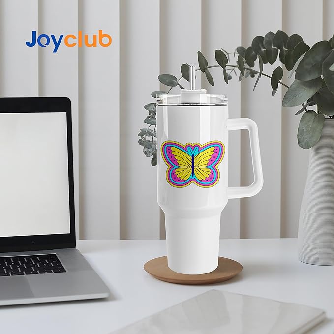 Joyclub 16 Pack 40 OZ Sublimation Tumblers with Handle Blank Insulated Large Tumbler Bulk, Coffee Travel Cups Stainless Steel Travel Mug for Diy Craft Heat Press Print