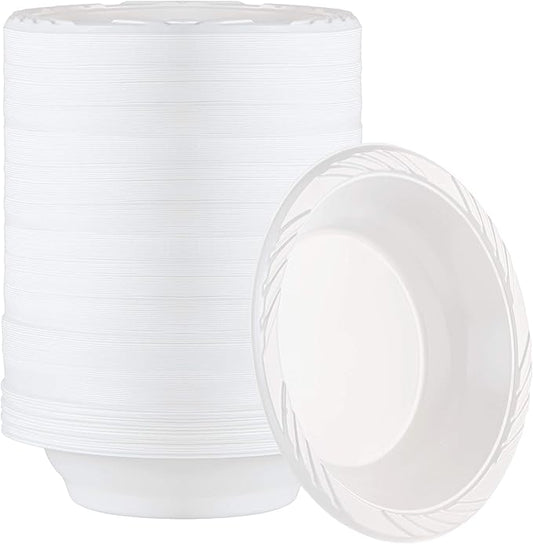 400 Count Disposable 18 ounce White Plastic Soup Bowls