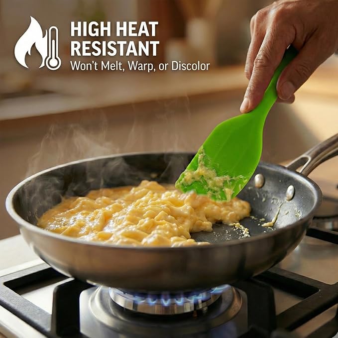 Silicone Spatulas, 8.5 inch Small Rubber Spatula Seamless One Piece Design Heat Resistant Non-Stick Flexible Scrapers Baking Mixing Tool (8 PCS)