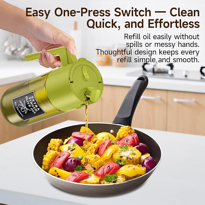 Oil Sprayer for Cooking, Olive Oil Sprayer Bottle with Fine Mist Glass Oil Sprayer for Healthy Meals and Salad Use, Reusable Oil Mister Spray Bottle for Home Kitchen Daily Use, Best Choice