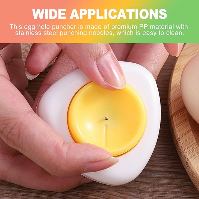 ZukoCert Stainless Steel Egg Piercer for Raw Eggs - Egg Hole Puncher with Safety Lock to Prevent Shell Cracking During Boiling, Makes Peeling Easy