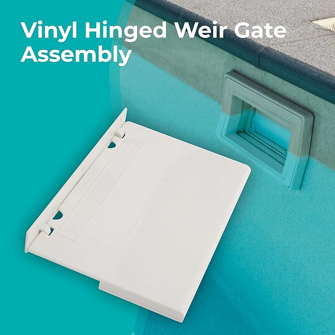 Exact Replacement Part Number 08650-0022 Off-White Weir Gate Assembly - Compatible with Sta-Rite U-3 Vinyl Liner Skimmer Hinged Weir Assembly - 8 1/2 Inches x 5 1/8 Inches