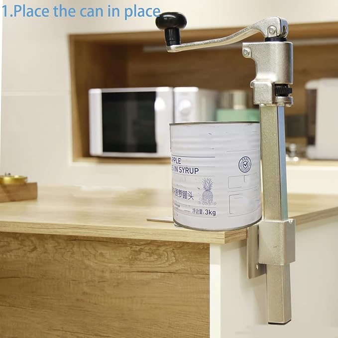 Commercial Can Opener Heavy Duty for Large Cans Industrial Can Openers for Big Can Manual Stainless Steel Table Can Openers Restaurant Can Opener #10 Cans Up To 11" Tall For Bars Hotel Kitchen