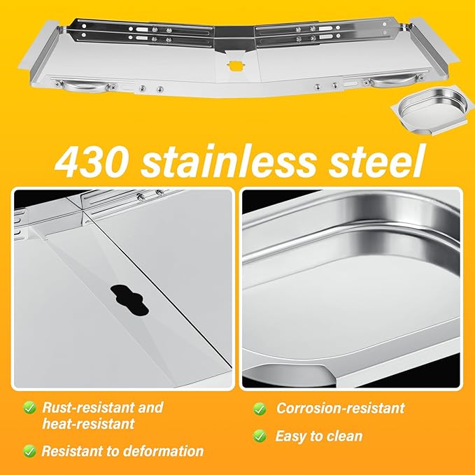 Suranew Grease Tray Replacement for Dyna Glo, Dynaglo, Nexgrill & Expert Grill Parts - Universal Drip Pan with Catch Pan for 4/5 Burner Gas Grills (Kenmore, BHG, 24"-30") Corrosion-Resistant