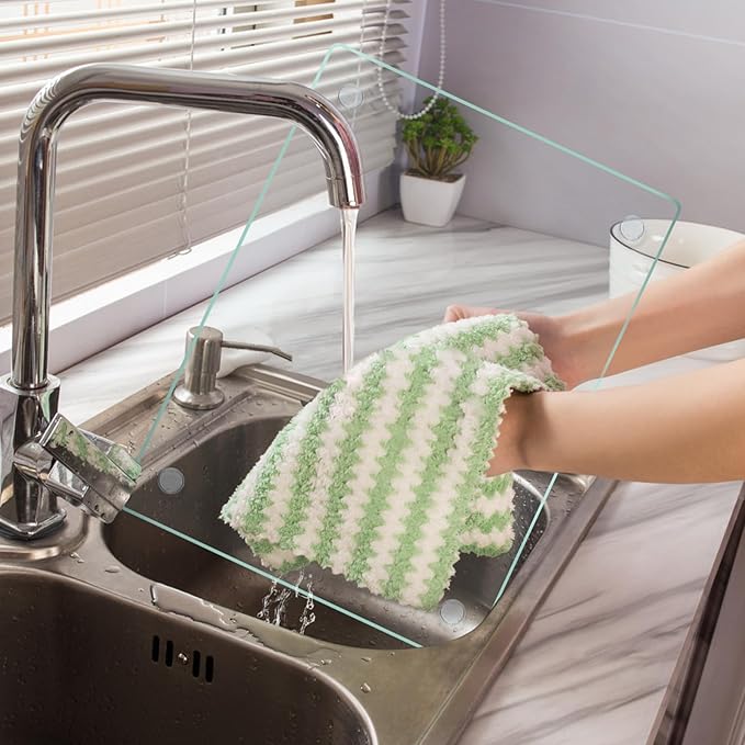 Glass Cutting Board, Clear Tempered Glass for Kitchen 4 Pcs, with Rubber Feet, Non-Slip, Durable Shatter Resistant, Dishwasher Safe, Scratch Resistant, Heat Resistant, Two Size