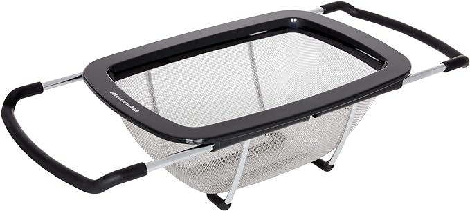KitchenAid Expandable Stainless Steel Colander, Black