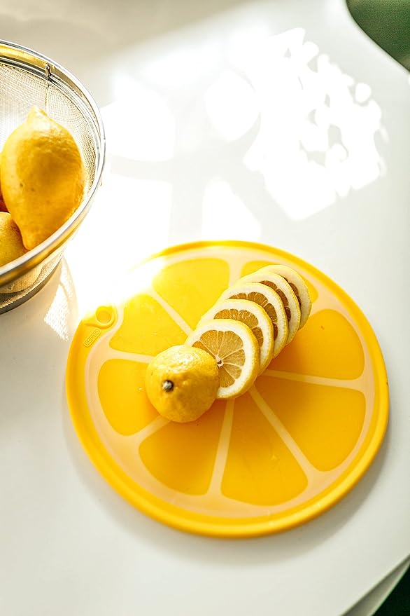 Dexas Citrus Slice Cutting Board/Serving Board 9 inches, Lemon