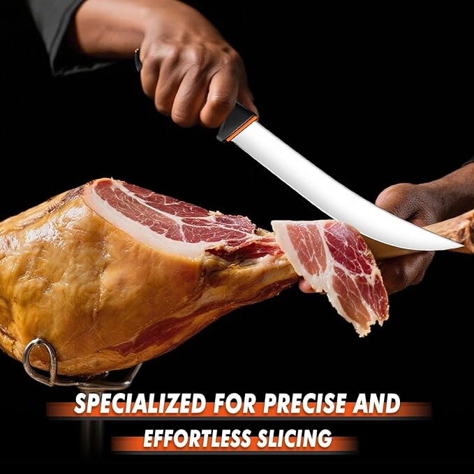 TIVOLI Slicing Knife 10 Inch - Brisket Knife with Ergonomic Non-Slip Softgrip & German Stainless Steel Razor Sharp Blade for Meat Cutting,Slicing - Gift for Men Women