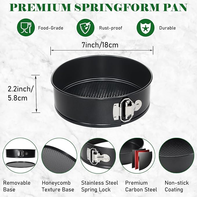 7 Inch Springform Pan for Instant Pot 6, 8 Qt Pressure Cooker 50Pcs Parchment Paper Baking Mold Round Leakproof Nonstick Removable Bottom Bakeware for Cake Cheesecakes Pizza and Quiches Accessories