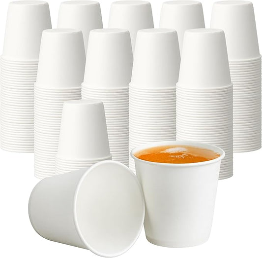 3 oz Disposable Paper Cups, Mouthwash Cups, Small Coffee Cups for Bathroom Rinsing, Mini Water Drinking Cups for Espresso, Samples, 200 Pack