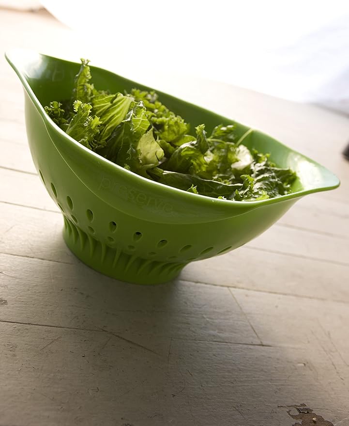 Preserve - 44111 Preserve Large Colander Kitchenware, 3.5 Quart Capacity, Green