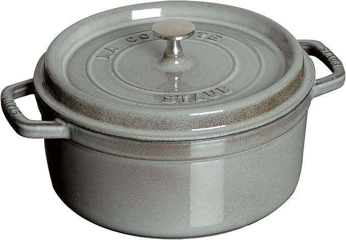Staub Cast Iron 5.5-qt Round Cocotte - Graphite Grey, Made in France
