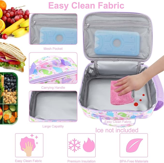 RHCPFOVR Kids Lunch Bag - Insulated Lunch Box for Boys Girls,Washable Lunch Bag and Reusable Toddler Leak-proof Lunchbox for School and Daycare