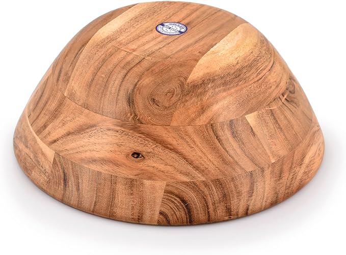 Samhita Acacia Wood Fruit Bowl for Fruits or Salads,Serving Dish Looks Absolute Beautiful With Your Kitchen (10" x 10" X 4")