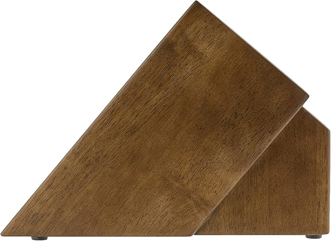 Shun Walnut Finish Knife Block, 22 Slot Large Wooden Knife Holder, Genuine Dark Stained Wood, Kitchen Storage for Professional and Home Chefs