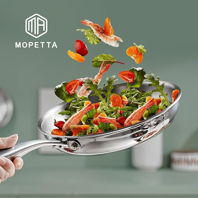 8"&10"&11.5" Tri-Ply Stainless Steel Frying Pan Set,No Coatings PFOA&PTFE Free Skillets Set,Chef's Pans,Dishwasher and Oven Safe Cookware, Compatible with All Cooktops