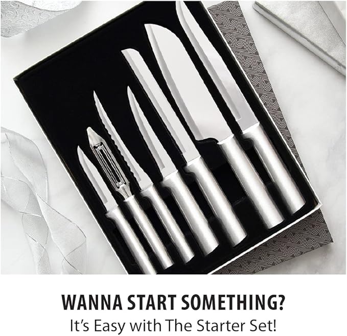 Rada Cutlery The Starter Gift Set (S38), 7-piece Knife Set, Stainless Steel Blades, Silver Handle, Pack of 2