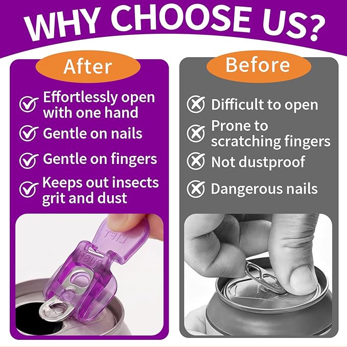 6Pcs Soda Can Opener and Drink Protector Set, Colorful Pop Can Opener Tool for Party Supplies, BBQ, Travel(Transparent)