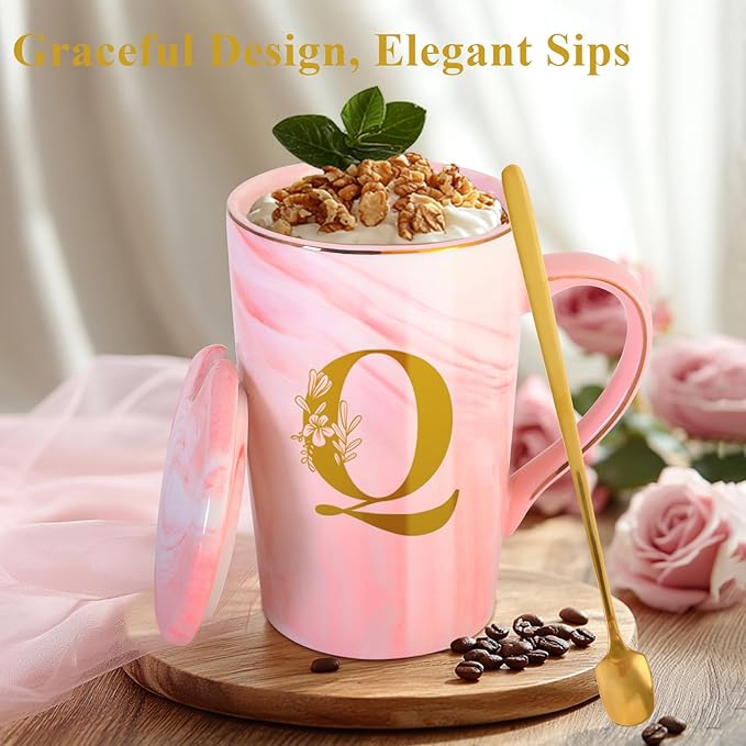Personalized Ceramic Coffee Mug with Lid Tea Cup New Mom Dad Gifts after Birth First Time Mama Parents Announcement Nurse Newborn Pregnancy Wife Maternity Expecting Gender Neutral Cool Funny Present,Q