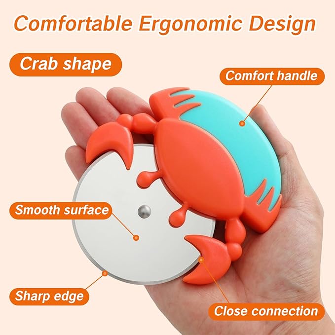 1 PACK Pizza Cutter Wheel Cover Red Pizza Cutter Wheel with Large Blades Non-slip Rustproof Effortless Rocker Style Pizza Cutter Protective Blade Cover Heavy Duty Slicer Right Left Handed Use