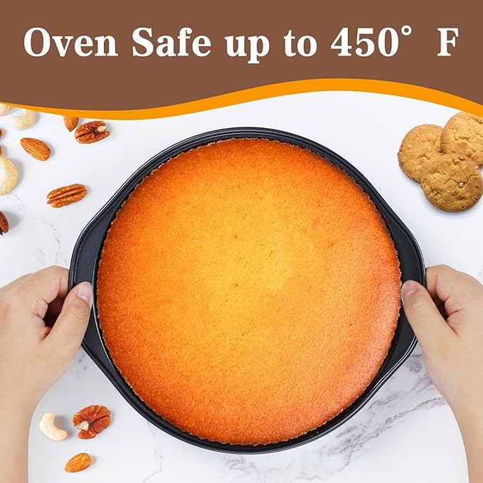 Cake Pan Set - 138 Piece 8-inch Round Cake Pans, Carbon Steel Cake Pan with Handles, Cake Decorating Kit with Parchment Papers, Piping Bag and More Accessories
