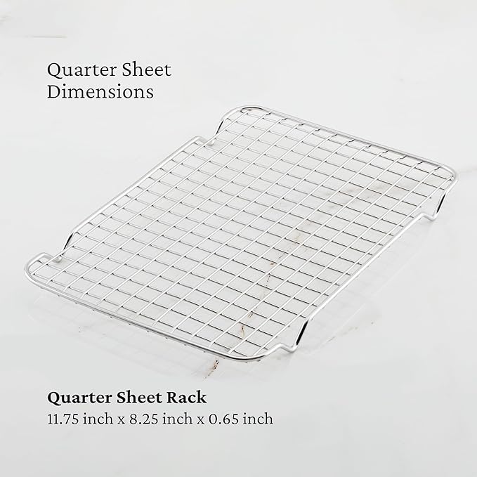 Hestan Provisions OvenBond – 9" x 12.5" Stainless Steel Quarter Sheet Pan Cooling Rack (Pack of 2)