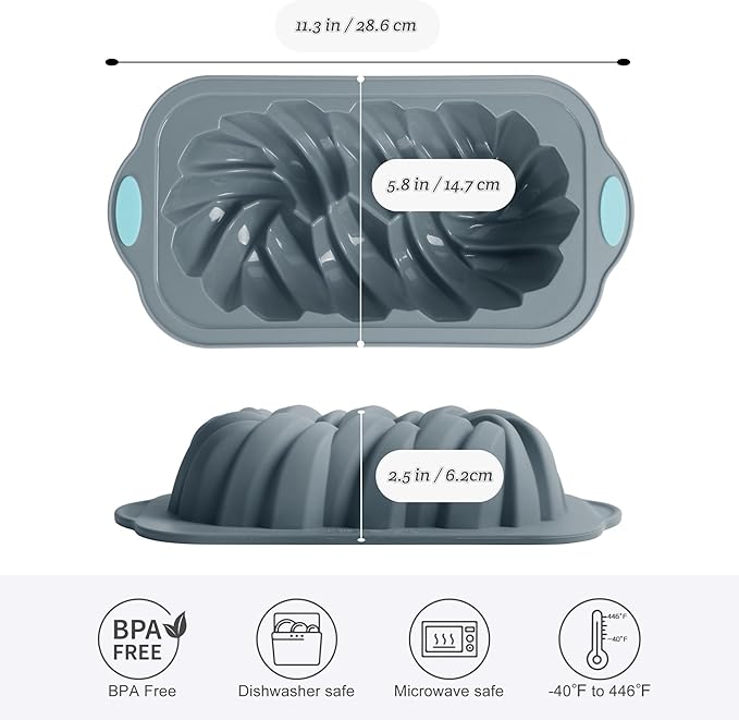 Silicone Bread Loaf Pan, Non-Stick Bread Pans for Homemade Bread, Silicone Baking Mold with Metal Reinforced Frame More Strength for Long-Lasting Performance