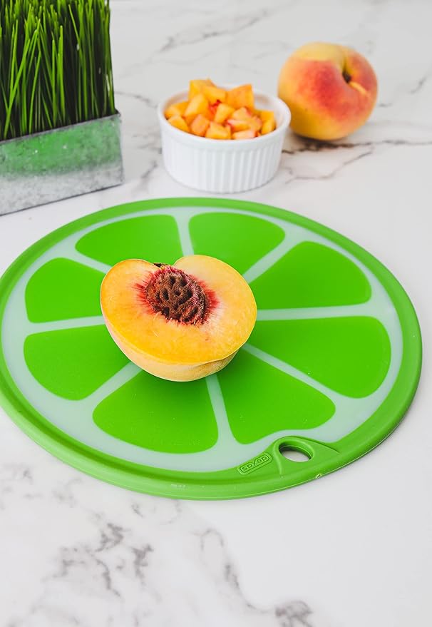 Dexas Citrus Slice Cutting Board/Serving Board 9 inches, Lime