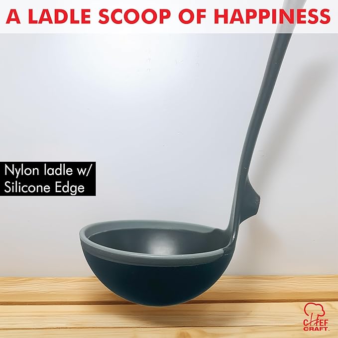 Chef Craft Nylon Ladle w/Silicone Edge