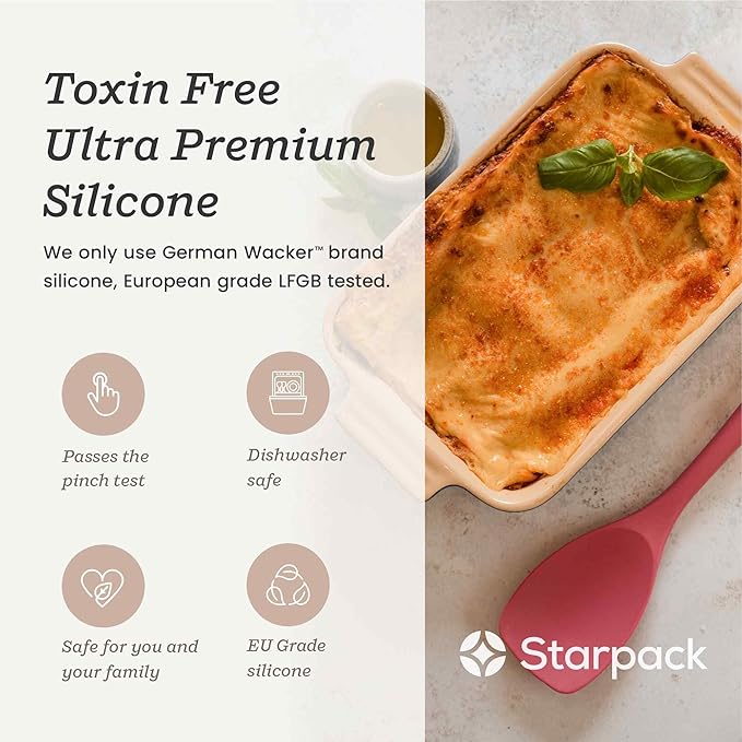 Starpack 'The All Rounder' XL Premium Silicone Spoonula Spatula - Silicone Spatula Spoon Heat Resistant to 600°F - Best Silicone Spoonulas - Rubber Spoon Spatula - Kitchen Spoon Spatula for Cooking