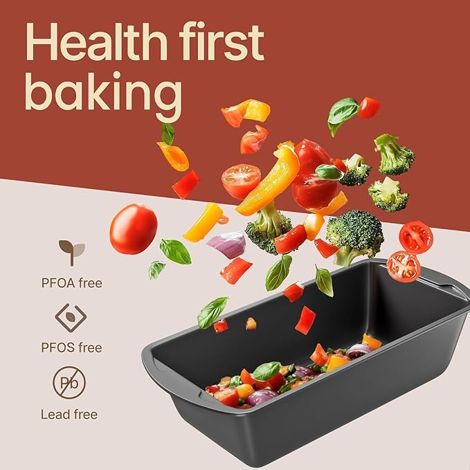 Bakken- Swiss Loaf Pan Set 1-Piece - Deluxe Nonstick Carbon Steel Bakeware for Perfect Bread and Cakes – Dishwasher Safe, Premium Pans for Home Baking