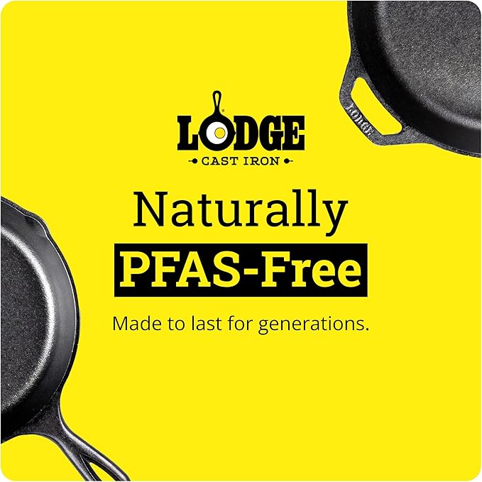 Lodge 6.25 Inch Cast Iron Mini Wok with Dual Loop Handles – PFAS FREE Pre-Seasoned Individual Serving Pan – Stovetop & Oven Safe Heavy Duty Sauce Wok – Made in USA