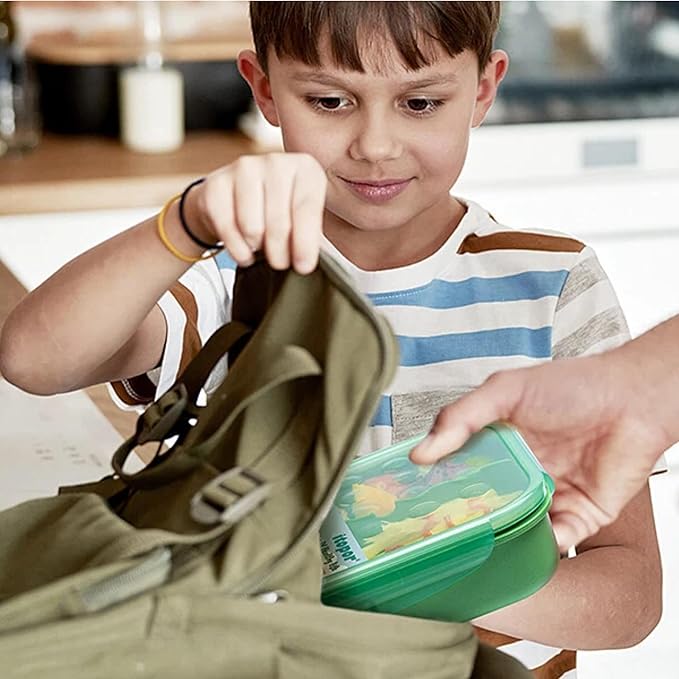 Wheat Straw Lunch Box, Leakproof 3-Compartment Bento Box for Kids & Adults, BPA-Free, Microwave & Dishwasher Safe, 5.5 Cup/1400 ml, Sage Green