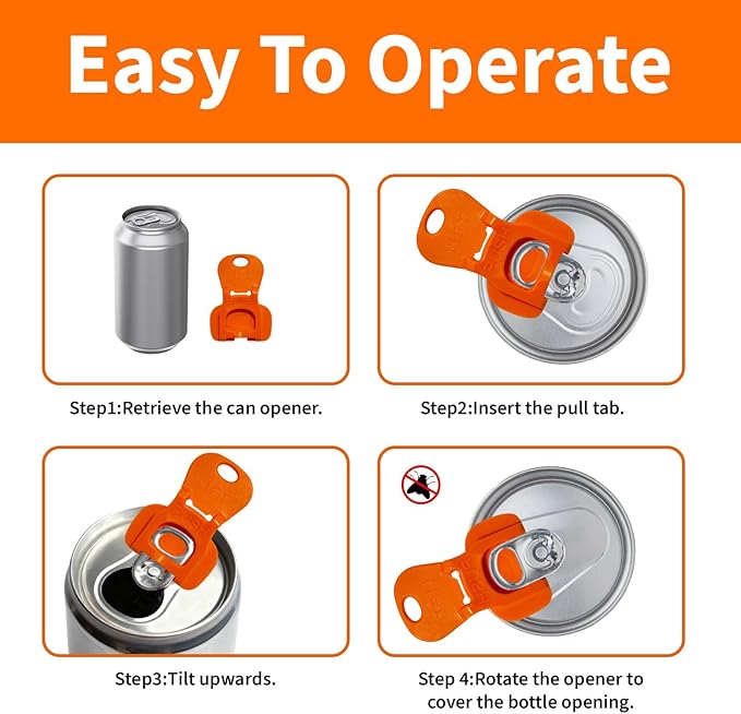 6Pcs Soda Can Opener and Drink Protector Set, Colorful Pop Can Opener Tool for Party Supplies, BBQ, Travel