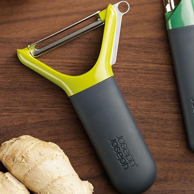 Joseph Joseph Multi-Peel Y-shaped Peeler Easy Grip Handles Stainless Steel Blade for Kitchen Vegetable Fruit, Light Green