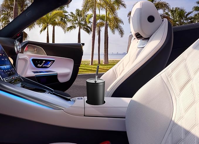 Meoky 24 oz Insulated Tumbler with Lid and Straw, Stainless Steel Vacuum Insulated Tumbler, Keeps Cold for 24 Hours, 100% Leak Proof, Fits in Car Cup Holder (Night)