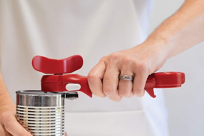 Kuhn Rikon 5-in-1 Auto Safety Master Opener for Cans, Bottles and Jars, White, 9 x 2.75 inches