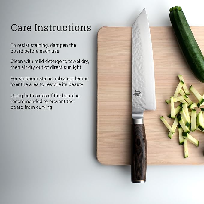 Shun Cutlery Large Hinoki Cutting Board, 17.75" x 11.75" Large Wooden Japanese Chopping Board for Kitchen, Medium-Soft Wood Preserves Knife Edges, Forest Stewardship Council Certified