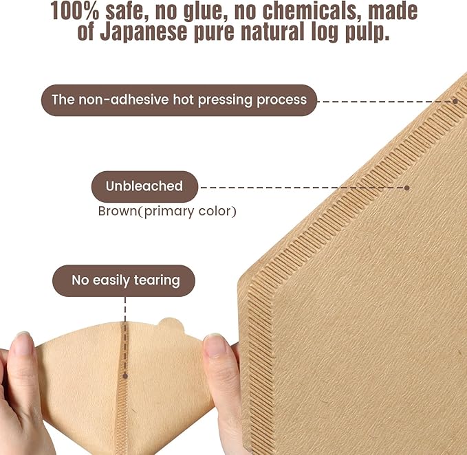 600Pcs Cone Coffee Filters #4, Clinuse Unbleached Size 04 Coffee Filters 8-12 Cup, Disposable Natural Paper Filters, No.4 Cone Filters Compatible with Ninja, Cuisinart, Pour Over and Drip Coffee Maker