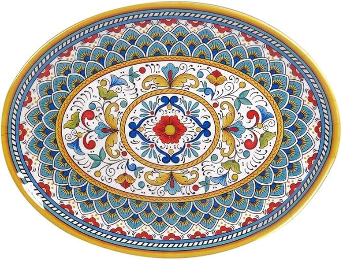 Certified International 28185 Portofino Oval Platter, Melamine Heavy Weight, 680 Grams, 18-inch Length