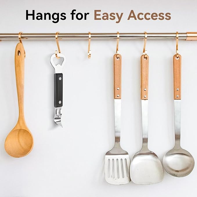 2-in-1 Can Punch Opener & Bottle Opener, 2-Pack, Stainless Steel, Non-Slip Handle, Compact 6.1", For Traditional Cans (No Pull-Tab) & Pry-Off Bottle Caps