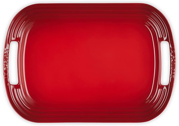 Le Creuset Stoneware Serving Platter, 16.25", Cerise