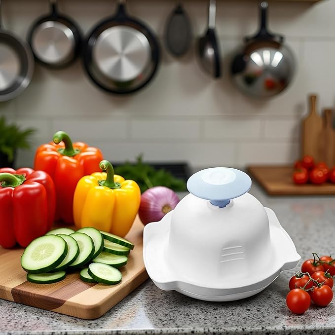 Blue Food Safety Holder for Mandolin or Grater, Finger Anti-Cut Protectors for Vegetable Graters and Peelers, Food Slicer Cutter Finger Guard, Mandolines