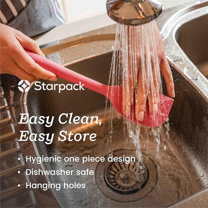 Starpack 'The All Rounder' XL Premium Silicone Spoonula Spatula - Silicone Spatula Spoon Heat Resistant to 600°F - Best Silicone Spoonulas - Rubber Spoon Spatula - Kitchen Spoon Spatula for Cooking