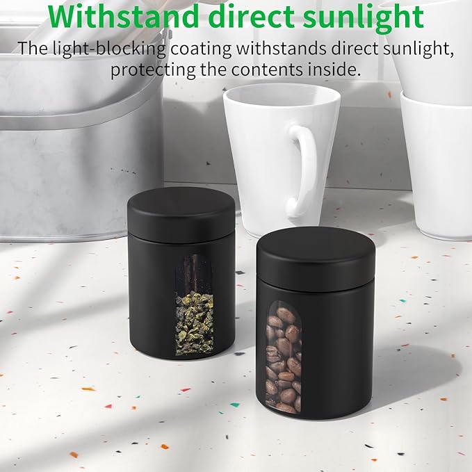 Glass Storage Jar (4 oz), 2 Pack Premium Food Grade Visual Container with Child Resistant Cap, Small Waterproof Bottle Multipurpose Container for Coffee Beans Nuts Teas Spices(120ml)