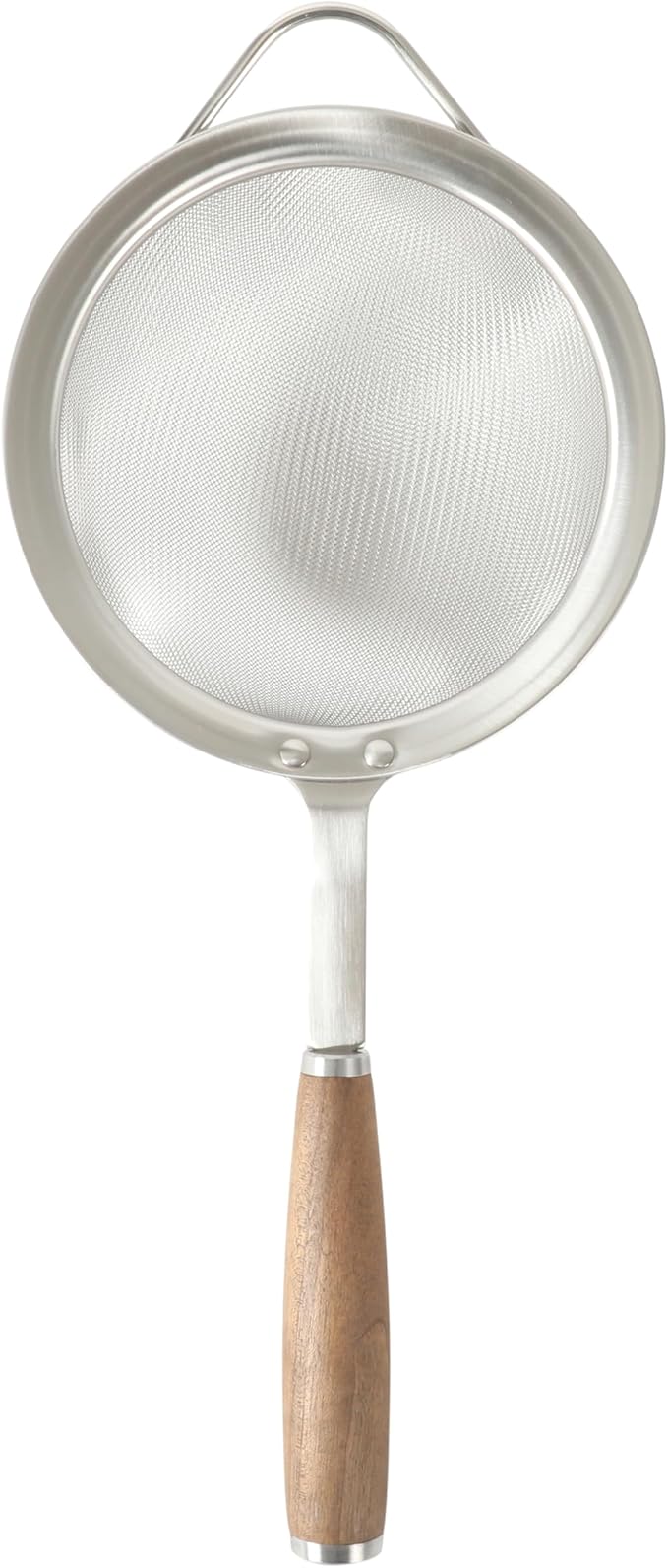 Sur La Table Kitchen Essential Walnut & Co. Stainless Steel W/Walnut Handle 5.5 Inch Mesh Strainer and Sifter