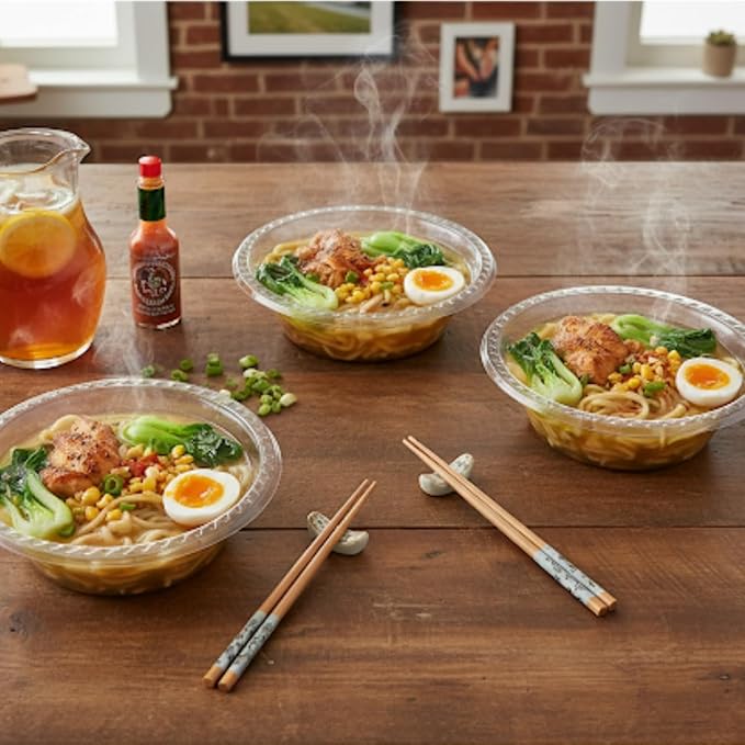 R-kay 200 Pack Clear Plastic Bowls - Microwavable Clear Bowls - Strong Heavy Duty And Sturdy Clear Disposable Plastic Bowls