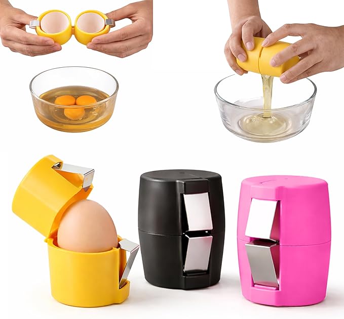 3Pcs Egg Shell Opener,2026 New Egg Cracker Tool for Raw Eggs,Stainless Steel Eggshell Breaker Egg Shell Cutter Kitchen Gadgets,Hard Boiled Egg Peeler Egg Cube Egg Separator Handheld easy to use daily